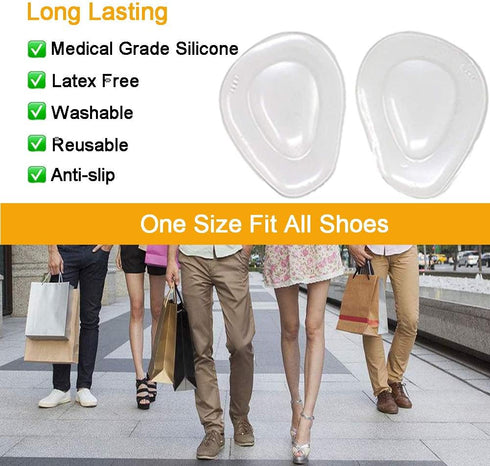 Ball of Foot Cushions, 10 Pack Metatarsal Pads for Pain Relief, Insoles for Women & Men