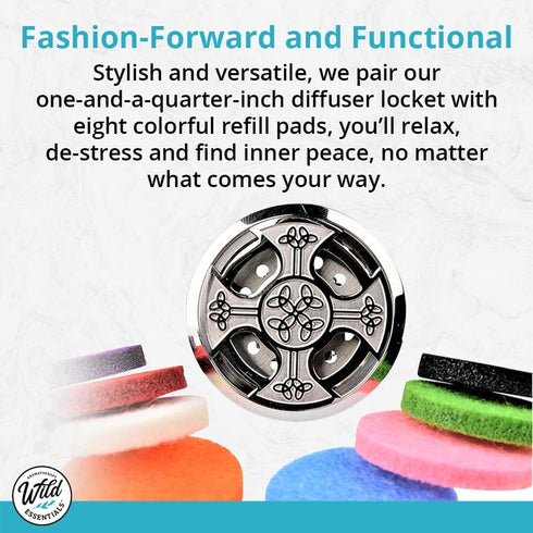 Wild Essentials Black Chrome Bat Essential Oil Car Vent Diffuser, Stainless Steel Locket Pendant