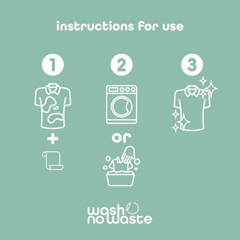 Wash No Waste - PACK 3, Laundry Detergent Strips, 192 washes, Hypoallergenic, Biodegradable, Lavender.