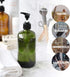 Yebeauty Pump Bottles, 17oz/500ml Liquid Soap Dispenser, Large Empty Plastic Refillable Containers, 2 Pack Green
