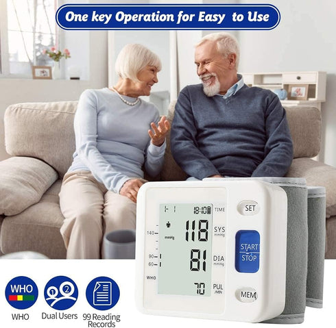 Blood Pressure Monitor - Wrist Accurate Automatic High Blood Pressure Monitors with LCD Screen, Irregular Heartbeat