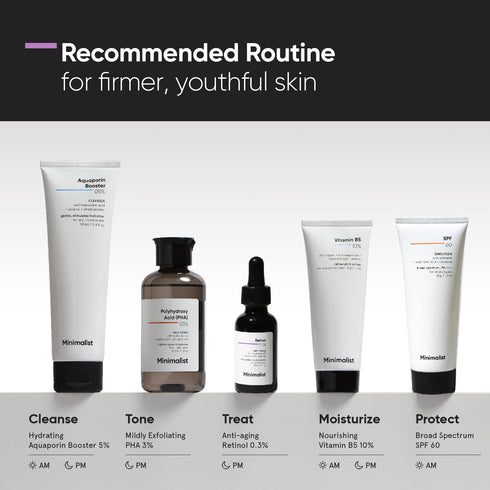 Minimalist 0.3% Retinol Serum with Bakuchiol Oil for Anti-Aging - Night Face Serum with Squalane and Coenzyme Q10