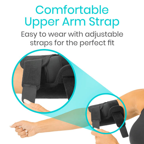 Vive Bicep Brace Compression Sleeve - Tendonitis Upper Arm Support Brace for Pain Relief, Comfortable & Adjustable