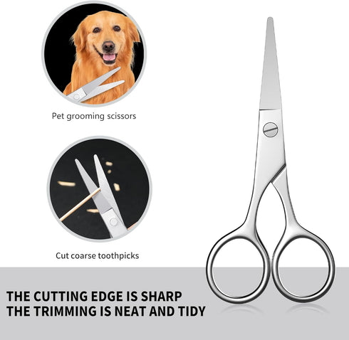 Small Scissors, Eyebrow Scissors, Professional Grooming Scissors for Hair, Eyelashes, Nose, Eyebrow Trimming - AsonTao