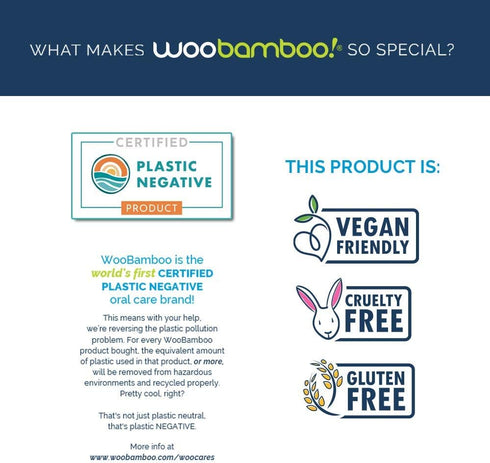 Woobamboo! Kid's Bamboo Toothbrush - Super Soft BPA Free Nylon Bristles, Eco-Friendly, Biodegradable, Compostable,
