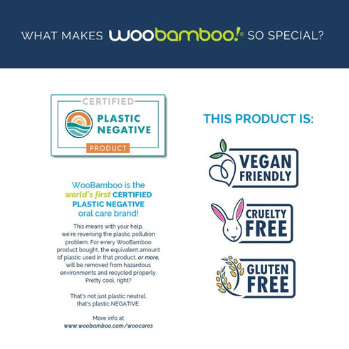 Woobamboo! Adult Bamboo Toothbrush - Super Soft, Eco-Friendly, Biodegradable, Vegan (Pack of 4)