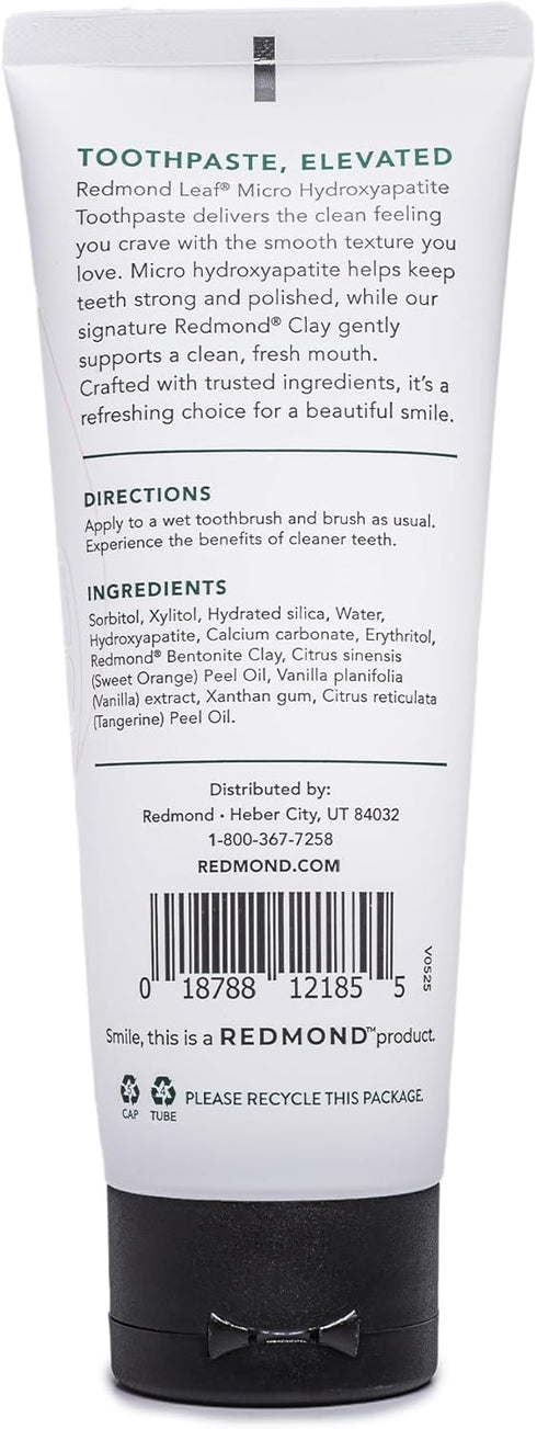 Hydroxyapatite Toothpaste in Orange Vanilla Flavor - REDMOND Leaf