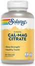 Solaray Calcium Magnesium Citrate 1:1 Ratio, Healthy Bones, Teeth, Muscle & Nervous System Support (30 Serv, 180