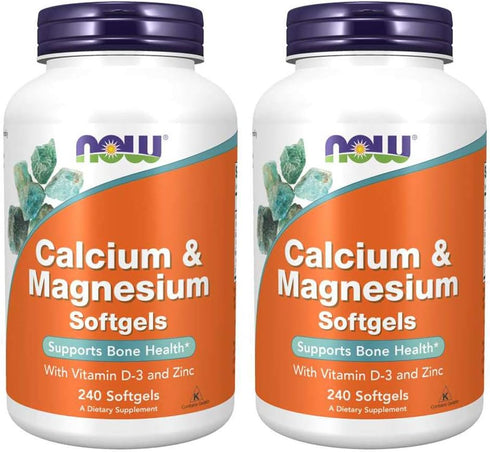 NOW Foods Calcium & Magnesium, 240 Softgel (2 Pack)