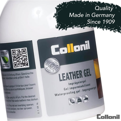 Leather Gel by Collonil, 7.78 Fl Oz, Care for Smooth & Suede Leather, Dirt & Water-Repellent