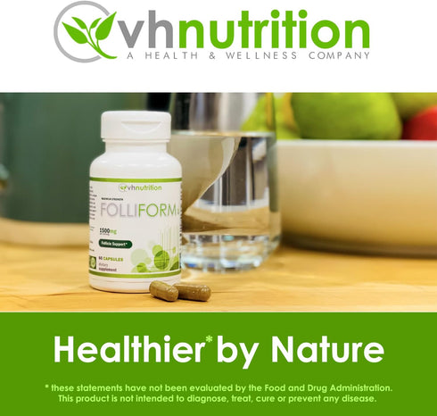 VH Nutrition FOLLIFORM | DHT Blocker for Men and Women | 1500mg Saw Palmetto, 60 Capsules