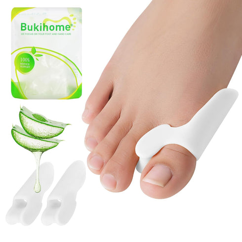 Bukihome Bunion Cushion Protector, 8 Packs Bunion Corrector Pads for Big Toe, Gel Shield for Foot Pain Relief (White)