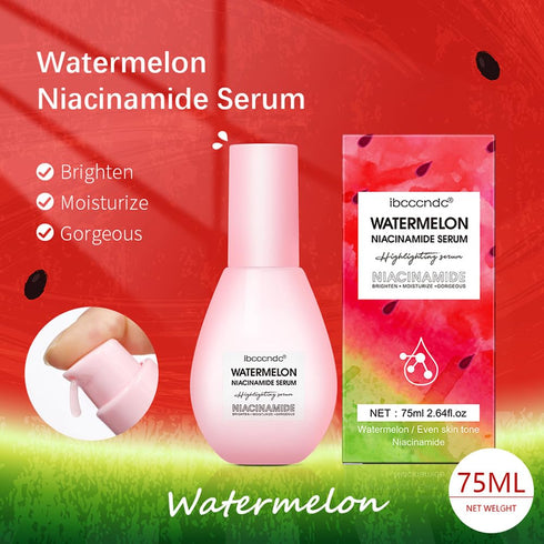 Watermelon Niacinamide Moisturize Serum for Face Skin Care, Hydrating & Brighten with Hyaluronic Acid, Glycerin and Vitamin E, Lightweight Facial Serum & Priming Liquid Highlighter(75ml)