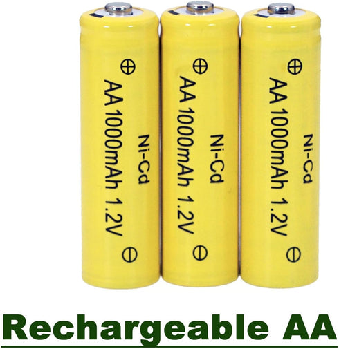 12 Counts 1.2V NI-CD AA 1000mAh Outdoor Solar Rechargeable Batteries for Landscape Lights