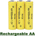 12 Counts 1.2V NI-CD AA 1000mAh Outdoor Solar Rechargeable Batteries for Landscape Lights