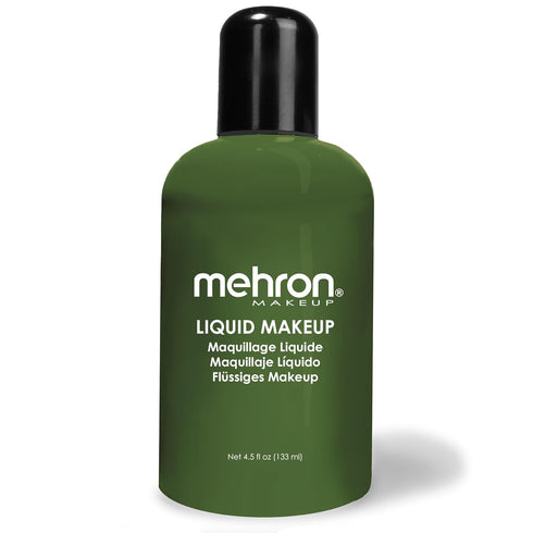 Mehron Makeup Liquid Makeup, Face Paint & Body Paint, 4.5 oz (GREEN), Air Brush Compatible