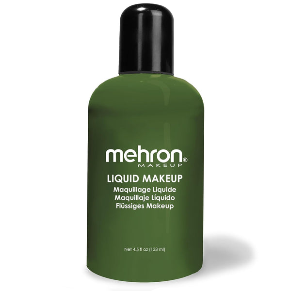 Mehron Makeup Liquid Makeup, Face Paint & Body Paint, 4.5 oz (GREEN), Air Brush Compatible