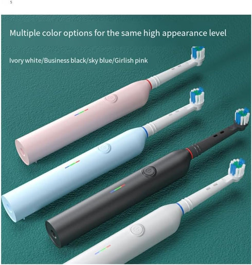 Vulpura 360 Rotating Head Electric Toothbrush - USB Charging, Soft Bristles