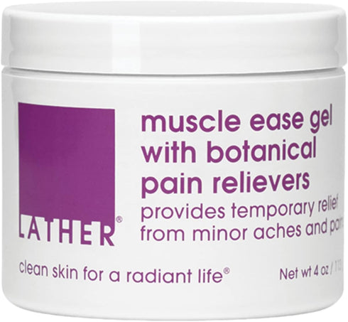 Muscle Ease Pain Relief Gel, LATHER, 4 Oz, Fast Acting Gel with Menthol