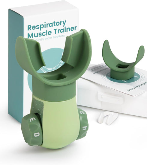 Respiratory Muscle Trainer, Breathers Exerciser for Fitness and Wellness (Green)