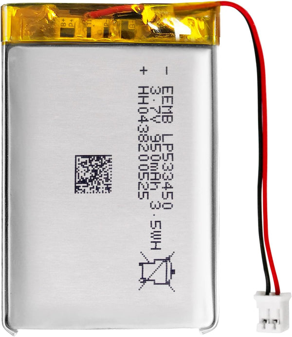 EEMB 3.7V 950mAh Lithium Polymer Battery, Rechargeable with JST 2.0mm Connector for Speaker, Wireless Device
