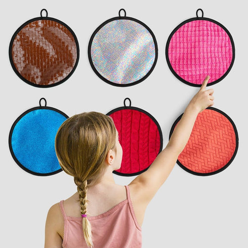 Inbeby 16 Set Round Sensory Mini Mats Textured Sensory Tiles - Sensory Toys for Autistic Children, Babies and Toddlers