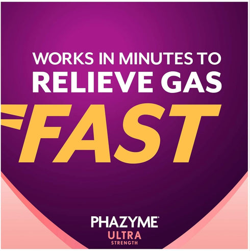 Phazyme Ultra Strength Gas & Bloating Relief - Works in Minutes, 48 Fast Gels