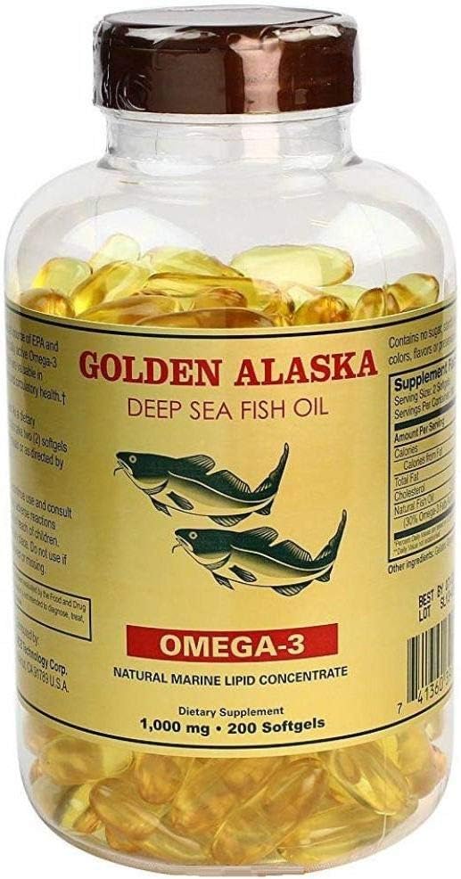 Omega 3 Alaska Deep Sea Fish Oil 1000mg, 200 Softgels