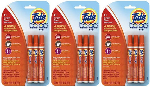 Tide to Go Instant Stain Remover Liquid Pen,Pack of 9