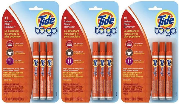 Tide to Go Instant Stain Remover Liquid Pen,Pack of 9