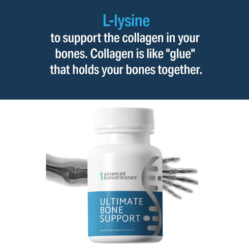 Advanced Bionutritionals Ultimate Bone Support Supplement, 60 Tablets, Strontium, Silica, Vitamin K2 and D3