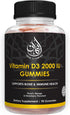 Halal Vitamin D3 Gummies for Adults, 1000IU - 2000IU - Supports Bone, Immunity, Heart Health - 45-90 Servings