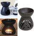 Essential Oil Burner for Home Bedroom Decor, Ceramic Wax Burner, Aromatherapy Tea Light Burner, Christmas Gift (Black)