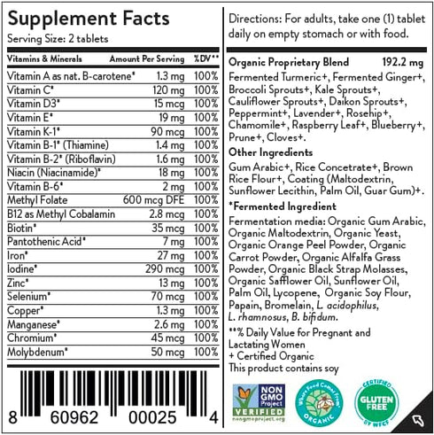 Movita Prenatal Multivitamin - Organic, Vegan-Friendly, Gluten-Free, 30 Day Supply for Pregnancy & Breastfeeding