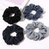Silk Satin Scrunchies for Women, Big Hair Ties, No Crease Ponytail Holder, Soft Elastic Hair Bands, Blue