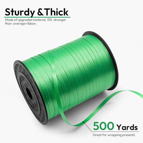 500 Yards 3/16" Crimped Curling Ribbon Dark Green, Balloon String Curly Ribbon 1 Roll for Gift Wrapping, Birthday Wedding Party Festival Decoration, Baby Shower, Art Crafts, Florist Flowers