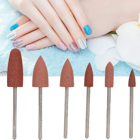 Nail Drill Bits Set - 6pcs Nail Polishing Grinding Machine Tools for Acrylic Gel Nails, Manicure Accessories
