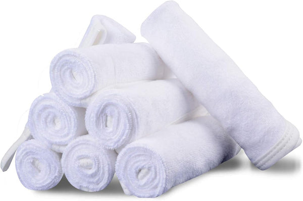 Microfiber Facial Cloths (8 Pack, 12 x 12 inch), Eco-Friendly, Super Absorbent, Quick Drying for Facial Wash, Make-up