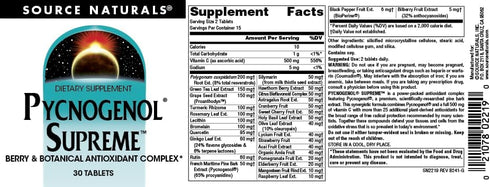 Source Naturals Pycnogenol Supreme, 30 Tablets Berry & Botanical Antioxidant Complex