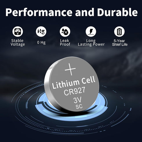 PKCELL 10Pcs CR927 3V CR927 Lithium Battery Battery