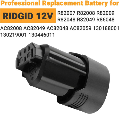 Shentec 3000mAh 12V Li-ion Battery Compatible with Ridgid Models AC82049, AC82008, AC82048, AC82059, R82007, R82008,