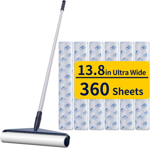 13.8in Large Size Lint Rollers for Pet Hair - Extra Sticky 51.2in Long Handle Giant Hair Picker Upper
