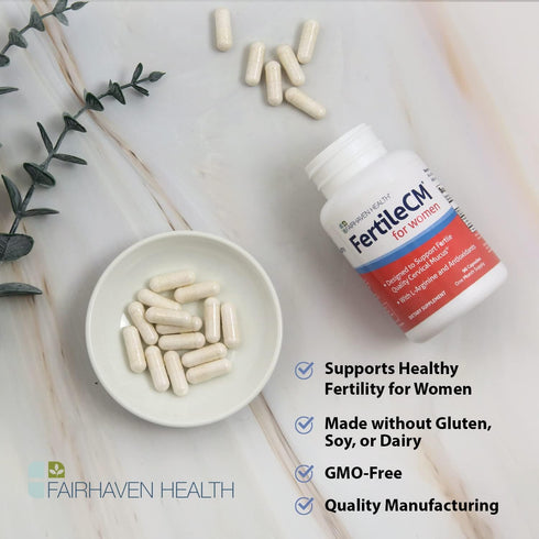 Fairhaven Health FertileCM Fertility Supplement for Women - 90 Capsules for Fertile Cervical Mucus & Ovulation Cycle