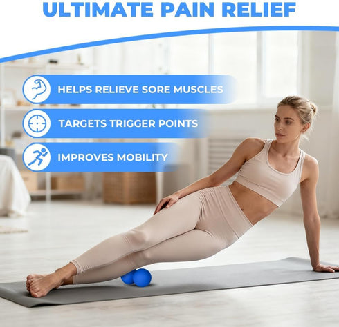KYKJHEYDD KYKJEYDD Peanut Massage Ball - Double Lacrosse Ball for Deep Tissue Massage & Myofascial Release, Medium