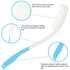 Long Reach Handled Comb and Hair Brush Set for Elderly, Hand-Disabled (Blue) - No Need to Lift Hand