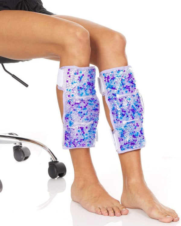 Hot Cold Shin and Calf Ice Packs by FOMI Care - 2 Pack Flexible Compress for Pain Relief, Freezable, Microwavable