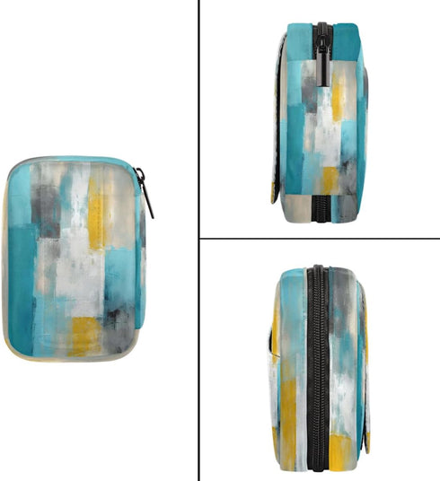 Skerhhux 7 Abstract Art Pattern Pill Case Travel Pill Organizer Weekly Day Portable with Zipper Medicine Box Pill Case