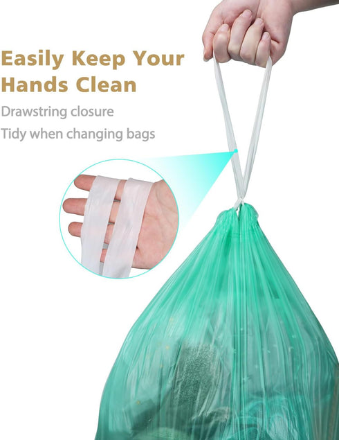 1.2 Gallon Drawstring Trash Can Liners, 125 Counts Small Compostable Bags for Home Kitchen Office