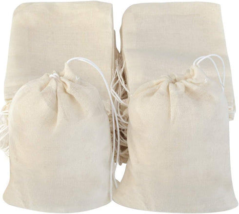 Tayfremn Cotton Drawstring Bags, Reusable Muslin Bag Natural Cotton Bags with Drawstring Produce