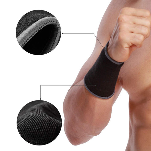 NeoTech Care Wrist Band Support Sleeve - Elastic & Breathable Compression Brace for Tennis, Gym, Sport (Size XXL)